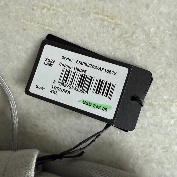 Emporio Armani Mens Gray Cotton Joggers Zip Pocket Sweatpants Logo, M, LG, XXL - Picture 14 of 14